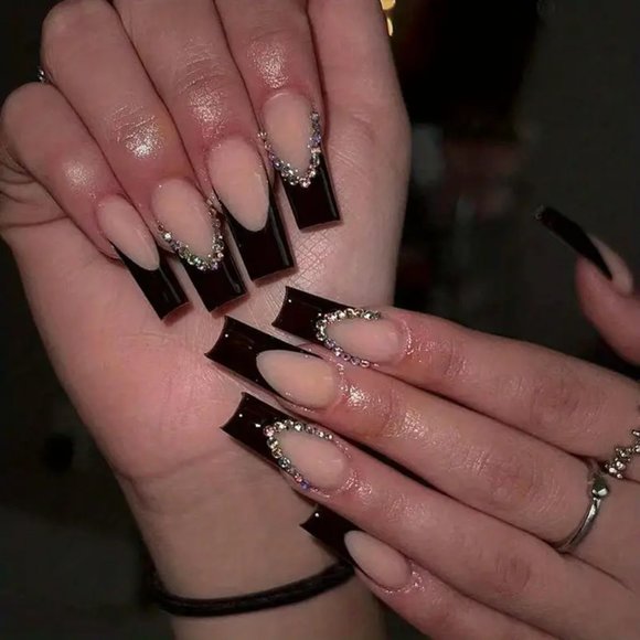 24pcs Sparkling Pink French Tip Fake Nails - Perfect For Everyday Glam & Special - Picture 4 of 4